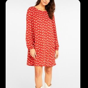 Retro White Stuff Orange and White Patterned Dress EU 40 US 8/10 boho. Hippy.